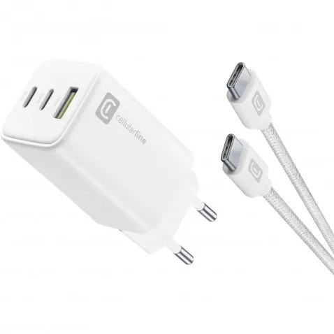 Cellularline Reiselader 65W GaN Multipower 2x USB-C