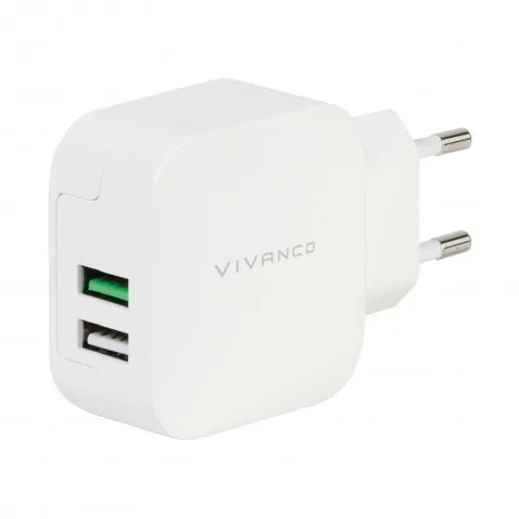 Vivanco Reiselader 3.4Ah 2x USB weiss