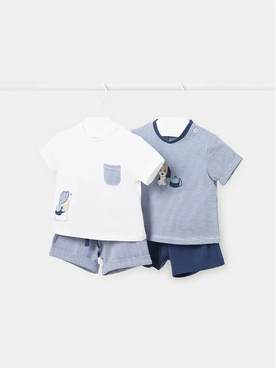 2er-Set T-Shirts und Shorts · Blau