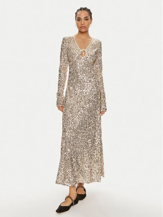 Abendkleid · Goldfarben · Midi