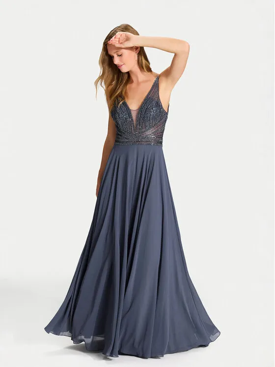 Abendkleid · Grau · Maxi