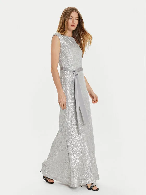 Abendkleid · Silberfarben · Maxi