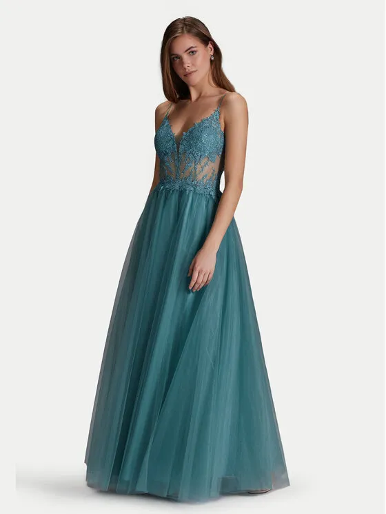 Abendkleid · Türkisfarben · Maxi