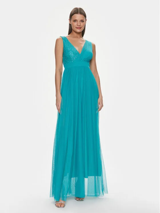 Abendkleid · Türkisfarben · Maxi