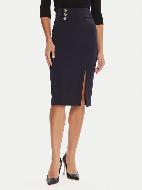 Bleistiftrock · Dunkelblau · Midi
