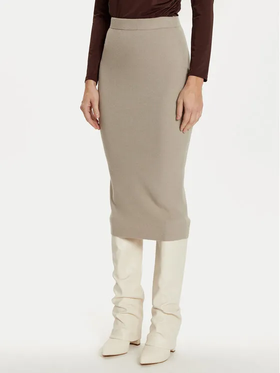 Bleistiftrock · Grau · Midi