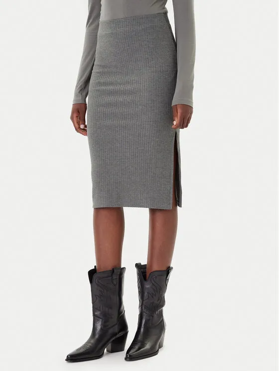 Bleistiftrock · Grau · Midi