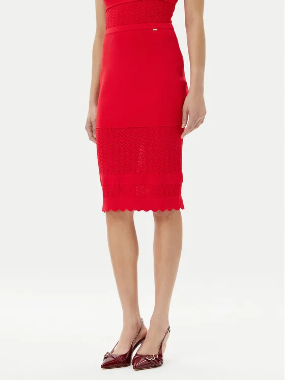 Bleistiftrock · Rot · Midi