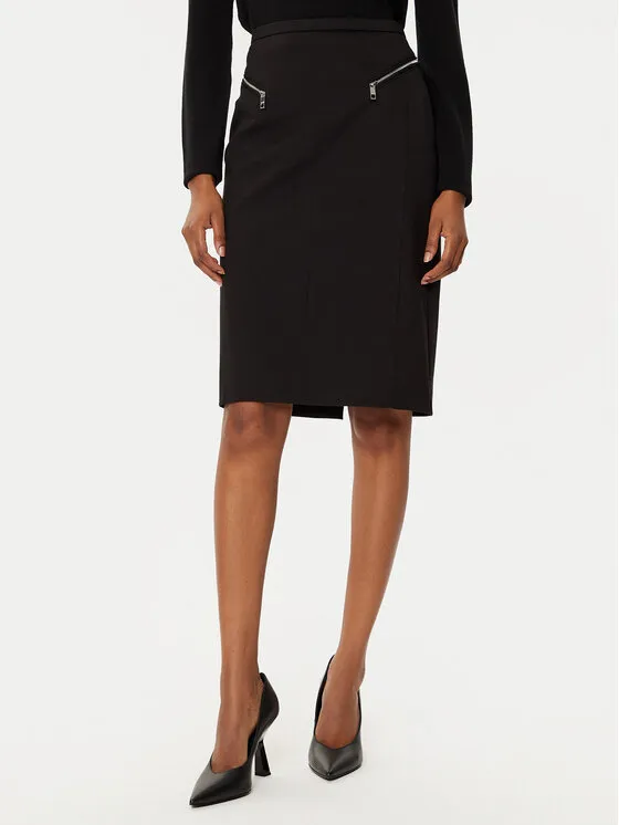 Bleistiftrock · Schwarz · Midi