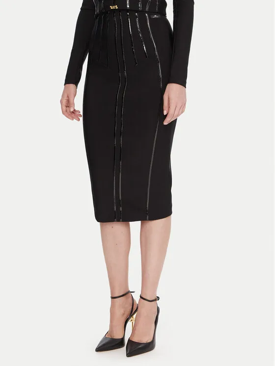 Bleistiftrock · Schwarz · Midi