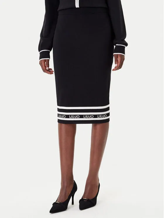Bleistiftrock · Schwarz · Midi