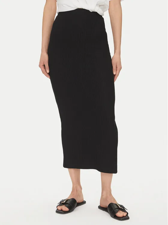 Bleistiftrock · Schwarz · Midi