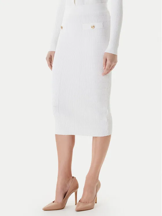 Bleistiftrock · Weiß · Midi