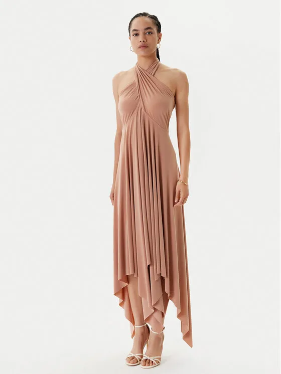 Coctailkleid · Beige · Midi