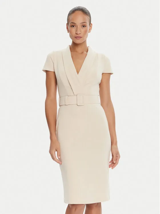 Coctailkleid · Beige · Midi