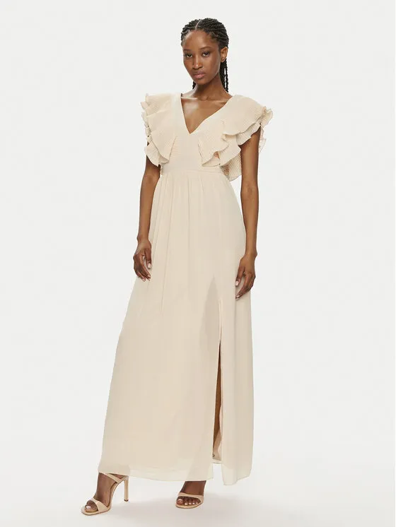 Coctailkleid · Beige · Midi