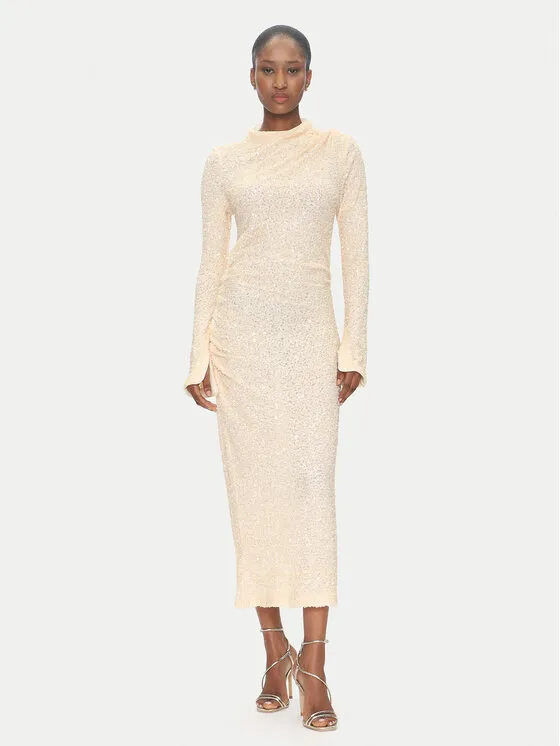 Coctailkleid · Beige · Midi