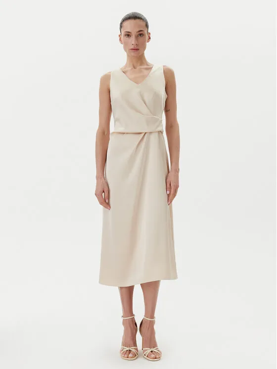 Coctailkleid · Beige · Midi