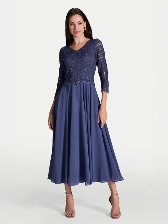 Coctailkleid · Blau · Midi