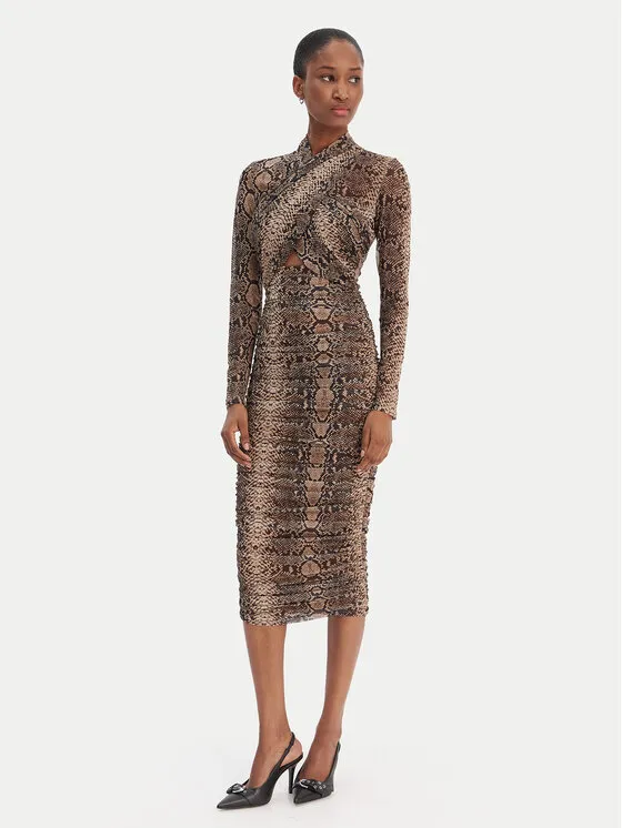 Coctailkleid · Braun · Midi