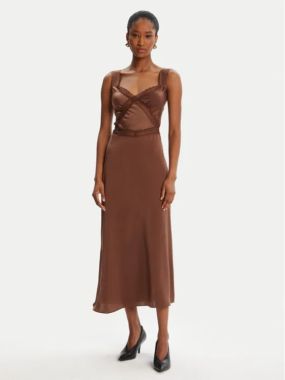 Coctailkleid · Braun · Midi