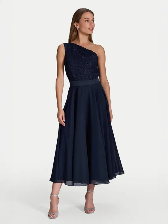 Coctailkleid · Dunkelblau · Midi