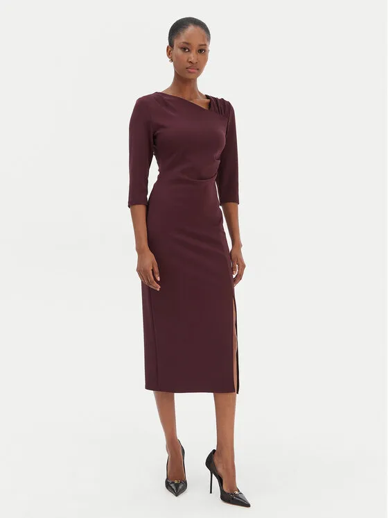 Coctailkleid · Dunkelrot · Midi