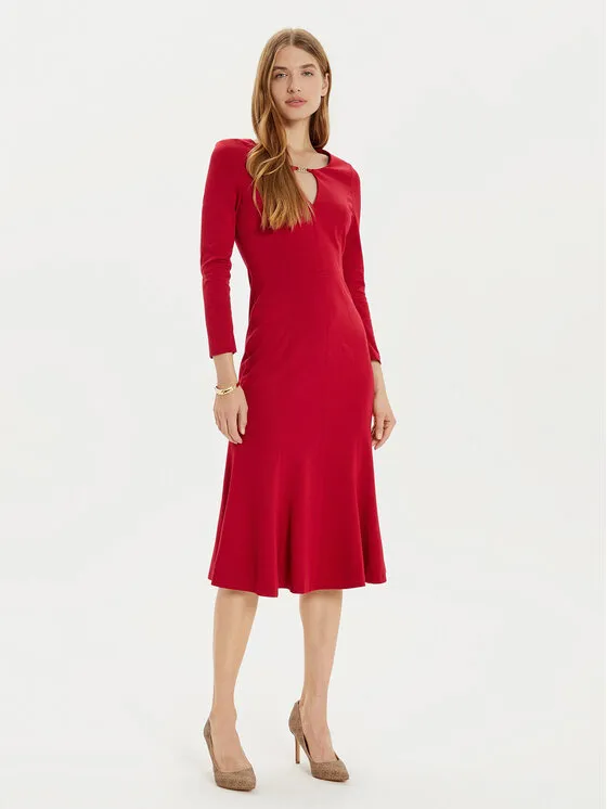 Coctailkleid · Dunkelrot · Midi