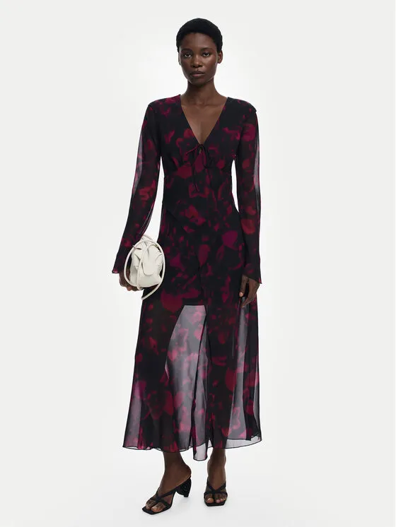 Coctailkleid · Dunkelrot · Midi