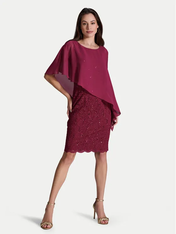 Coctailkleid · Dunkelrot · Midi