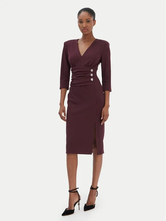 Coctailkleid · Dunkelrot · Midi