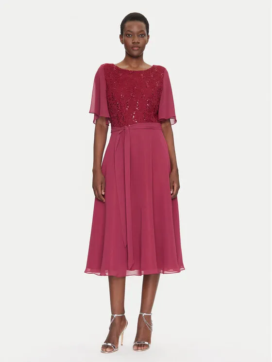 Coctailkleid · Dunkelrot · Midi