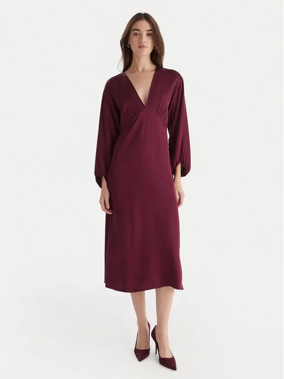 Coctailkleid · Dunkelrot · Midi