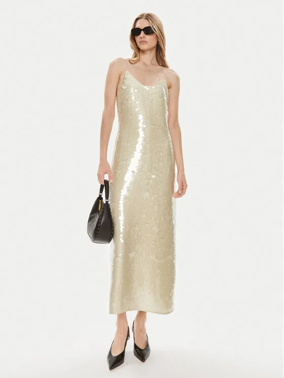 Coctailkleid · Goldfarben · Midi