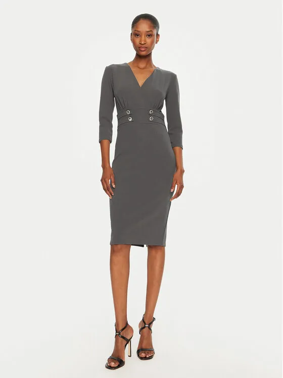 Coctailkleid · Grau · Midi