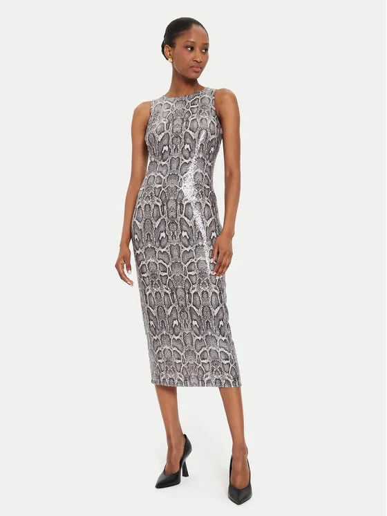 Coctailkleid · Grau · Midi