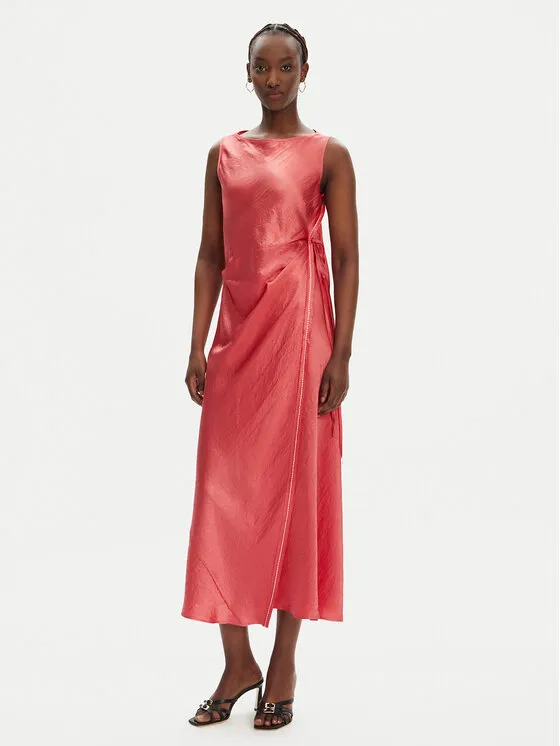 Coctailkleid · Korallenfarben · Midi