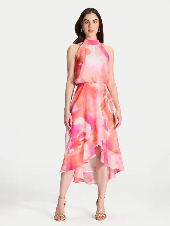 Coctailkleid · Rosa · Midi