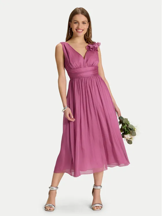 Coctailkleid · Rosa · Midi