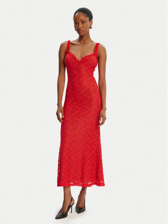 Coctailkleid · Rot · Midi