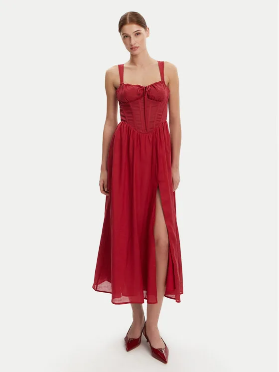 Coctailkleid · Rot · Midi