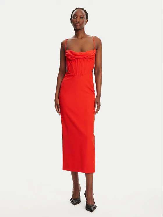 Coctailkleid · Rot · Midi