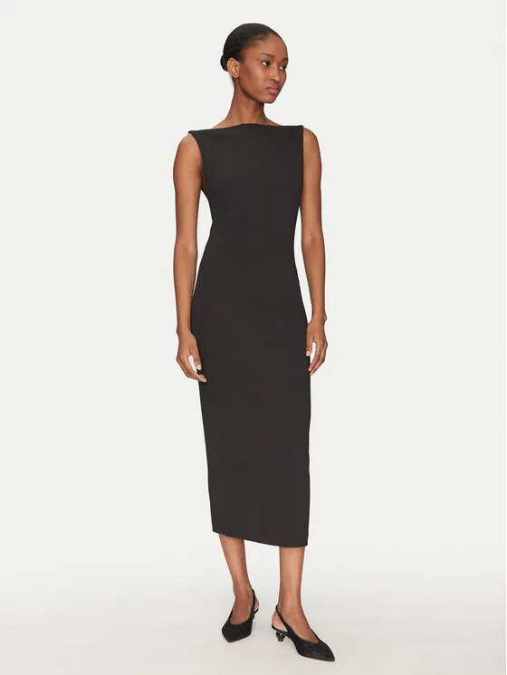 Coctailkleid · Schwarz · Midi