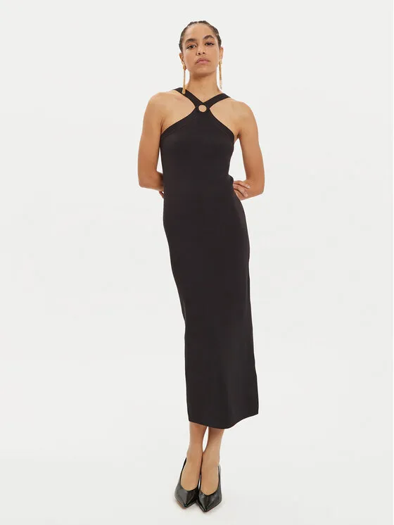 Coctailkleid · Schwarz · Midi