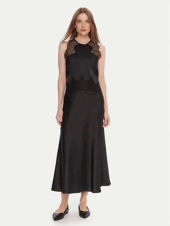 Coctailkleid · Schwarz · Midi