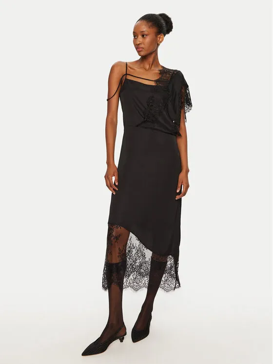 Coctailkleid · Schwarz · Midi