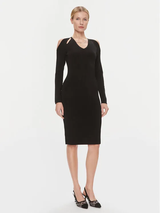 Coctailkleid · Schwarz · Midi