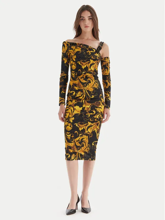 Coctailkleid · Schwarz · Midi