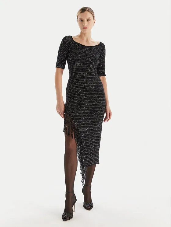 Coctailkleid · Schwarz · Midi