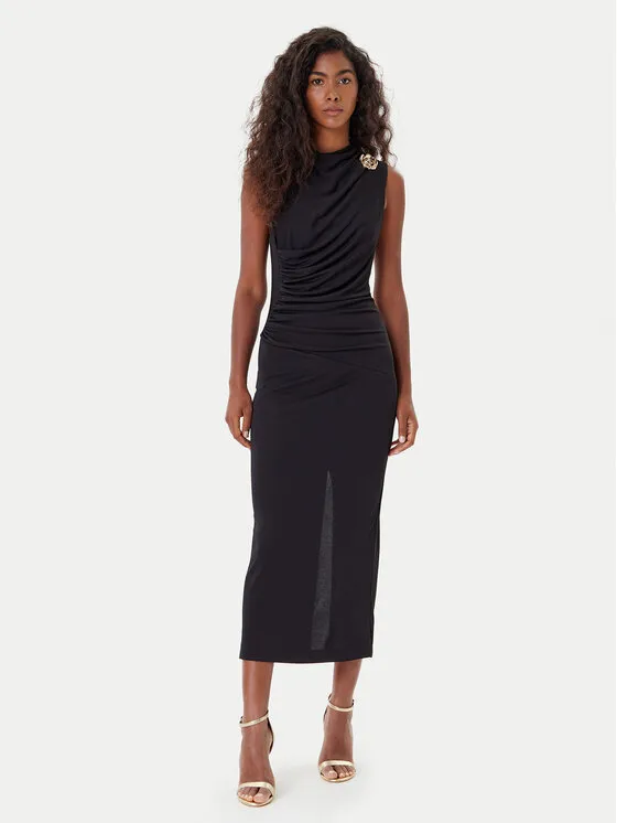 Coctailkleid · Schwarz · Midi